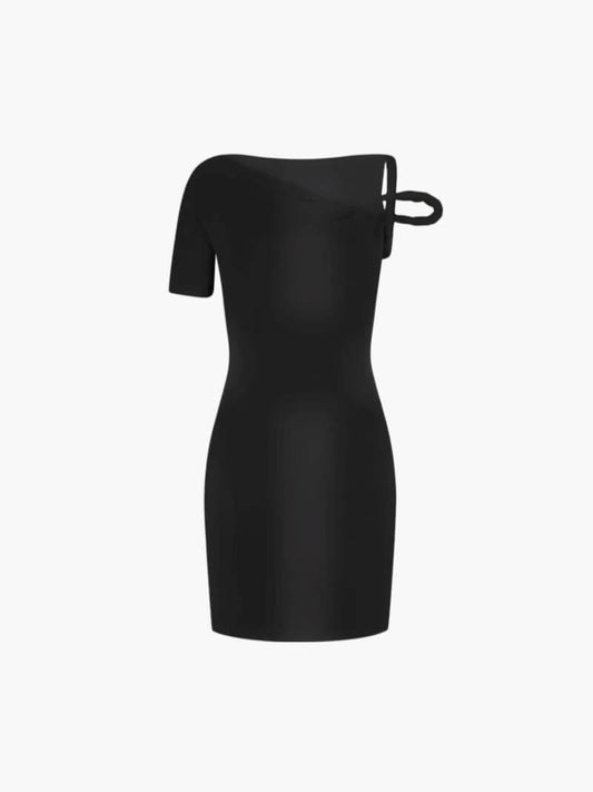 Kylie – Vestido mini asimétrico con detalle twist