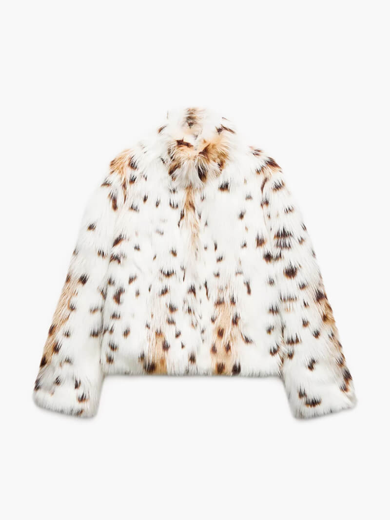 Velvet – Chaqueta de pelo sintético con estampado felino