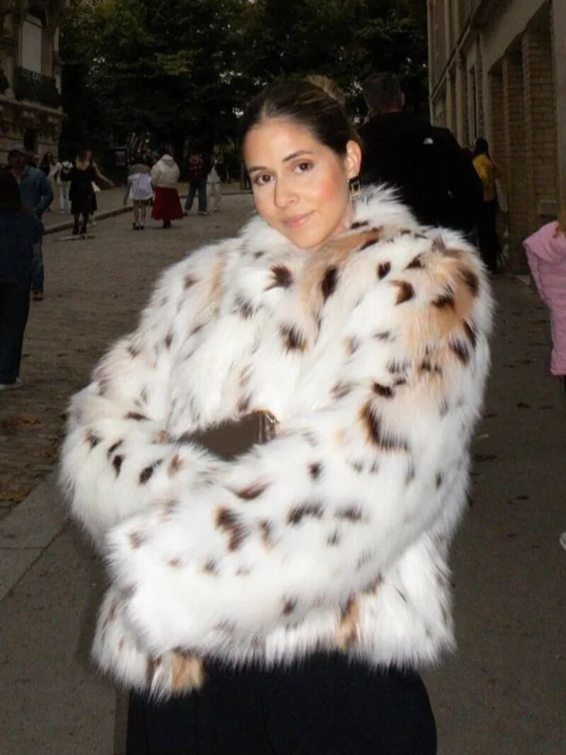 Velvet – Chaqueta de pelo sintético con estampado felino