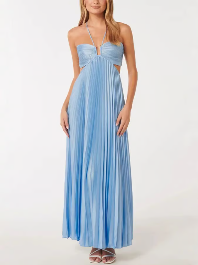 Steisy | Vestido Largo con Falda Plisada