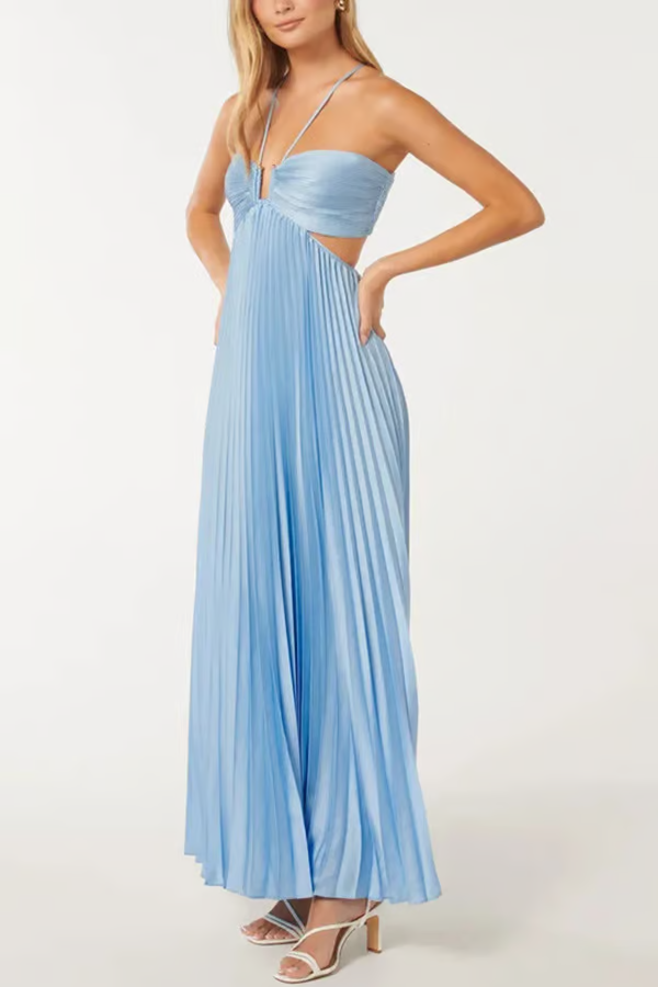 Steisy | Vestido Largo con Falda Plisada