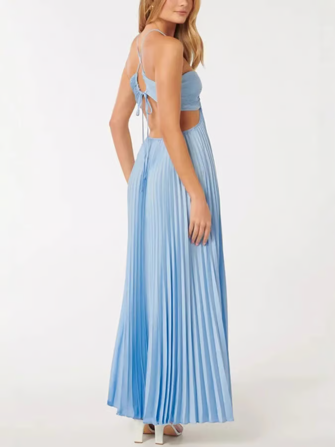Steisy | Vestido Largo con Falda Plisada