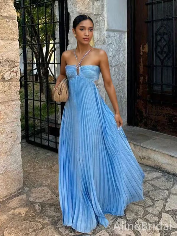 Steisy | Vestido Largo con Falda Plisada