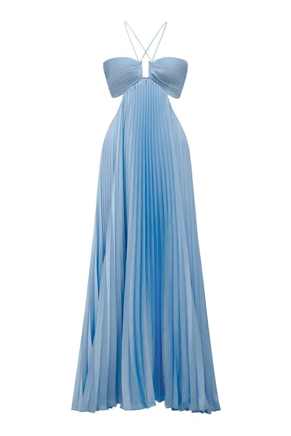 Steisy | Vestido Largo con Falda Plisada