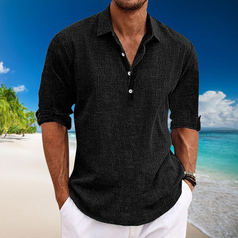 Tyler – Camisa Casual de Lino de Manga Larga para Hombre