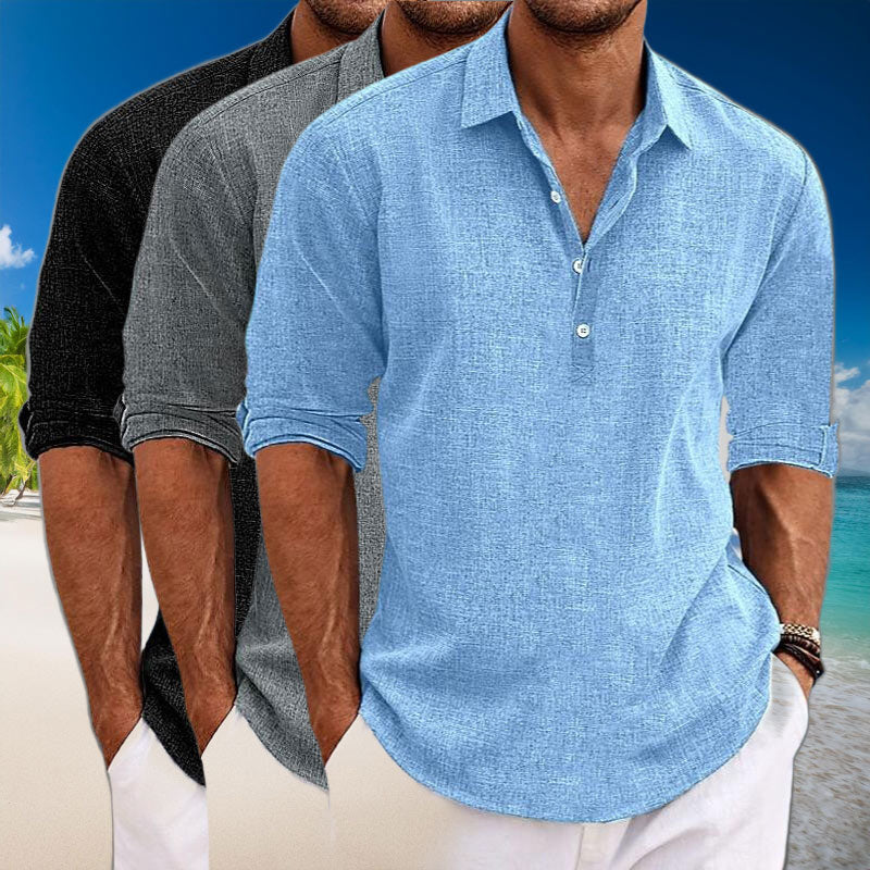 Tyler – Camisa Casual de Lino de Manga Larga para Hombre