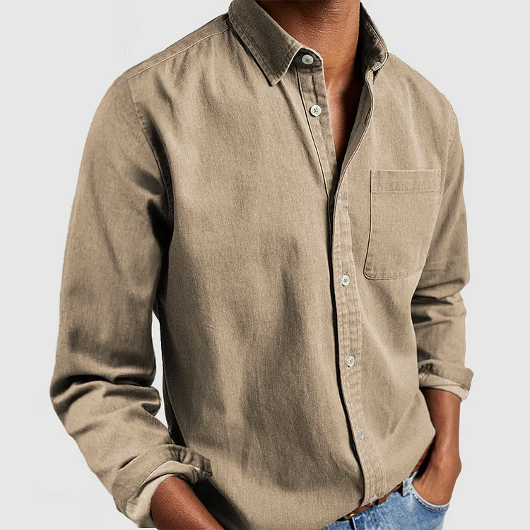Sam – Camisa de Algodón Entallada de Estilo Clásico para Hombre