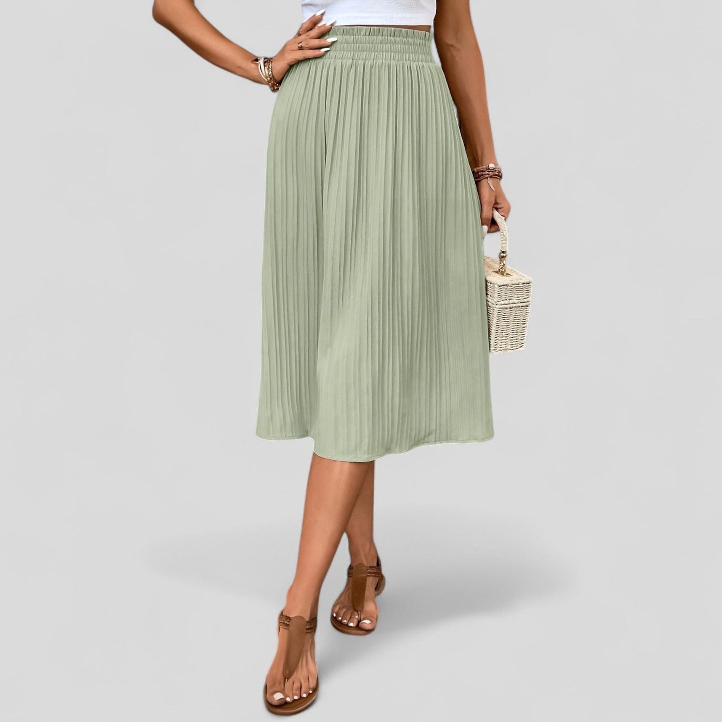 FALDA MIDI PLISADA n.07146