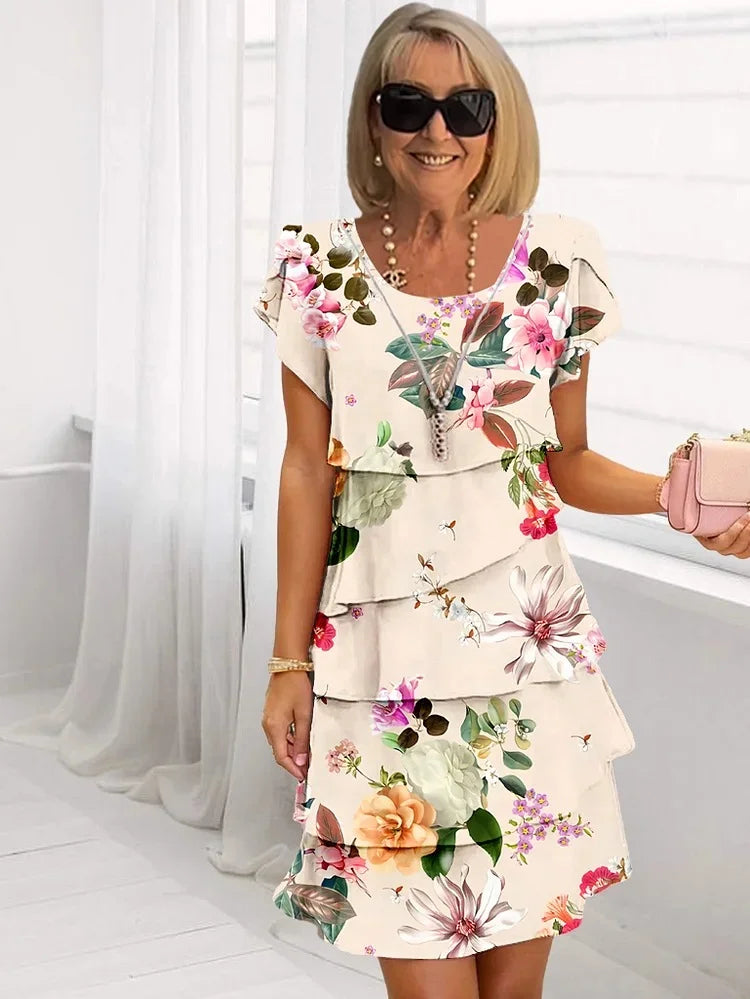 CELINA– VESTIDO PLISADO CON VOLANTES