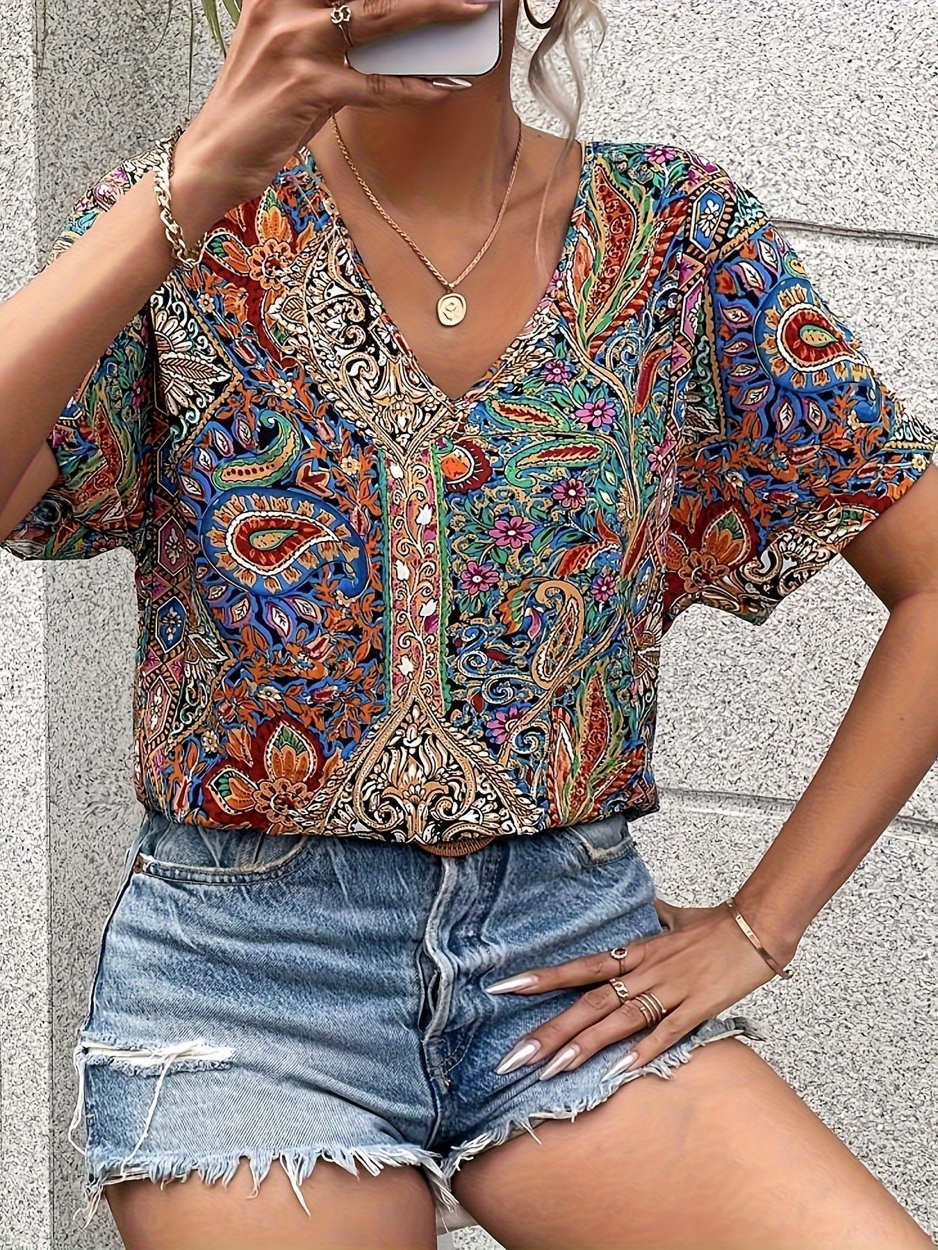 Sara – Blusa con Cuello en V