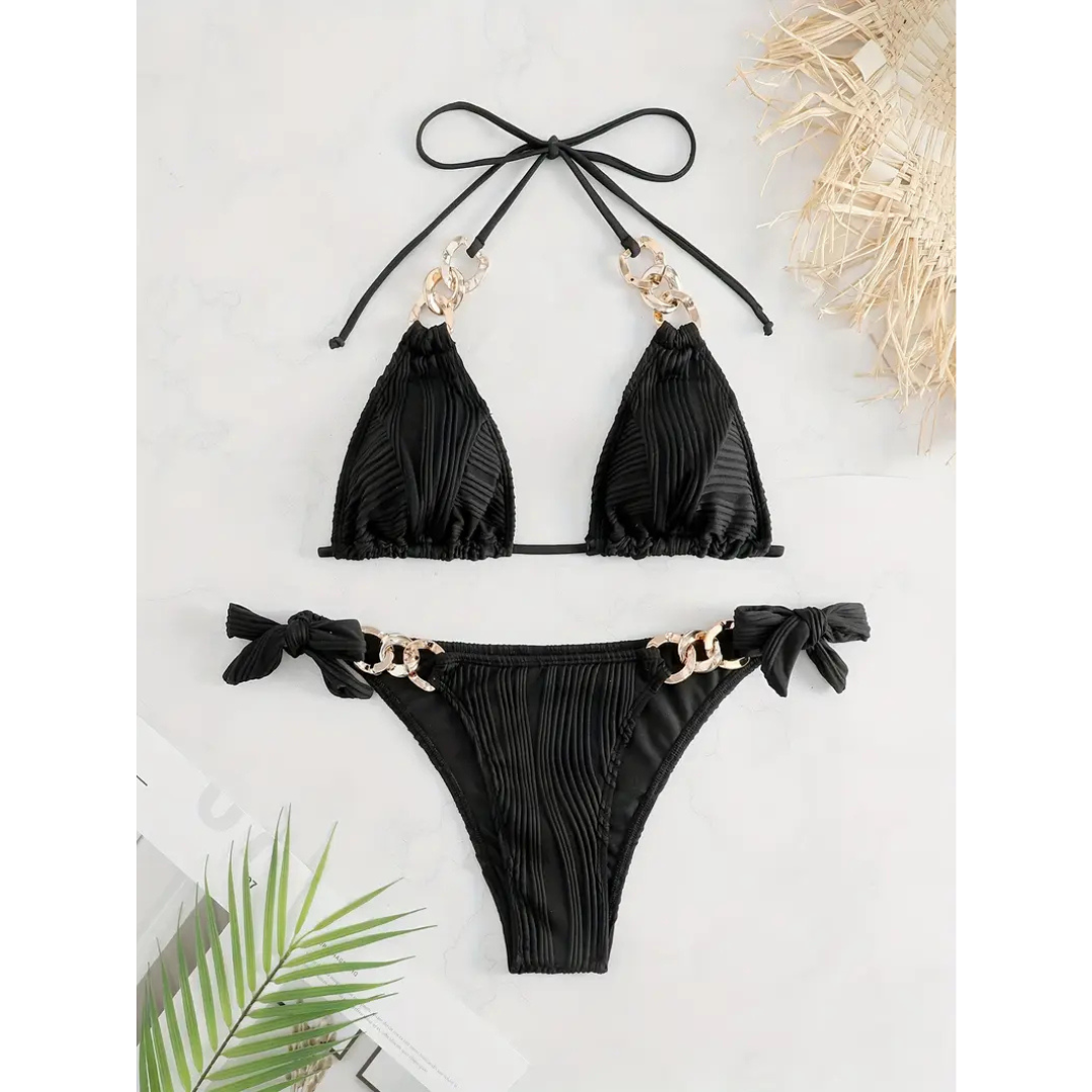 Golden Luxe Biquini – Glamour con detalle dorado