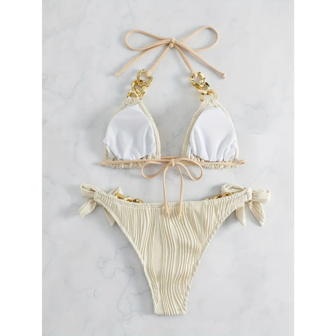Golden Luxe Biquini – Glamour con detalle dorado