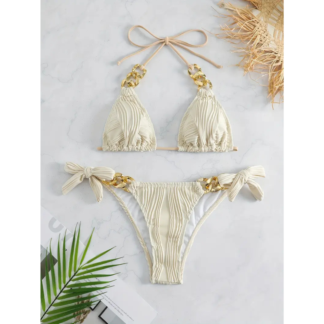Golden Luxe Biquini – Glamour con detalle dorado