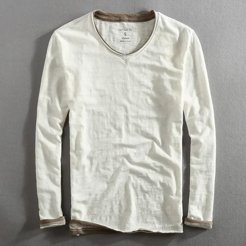 Camiseta de algodón de manga larga