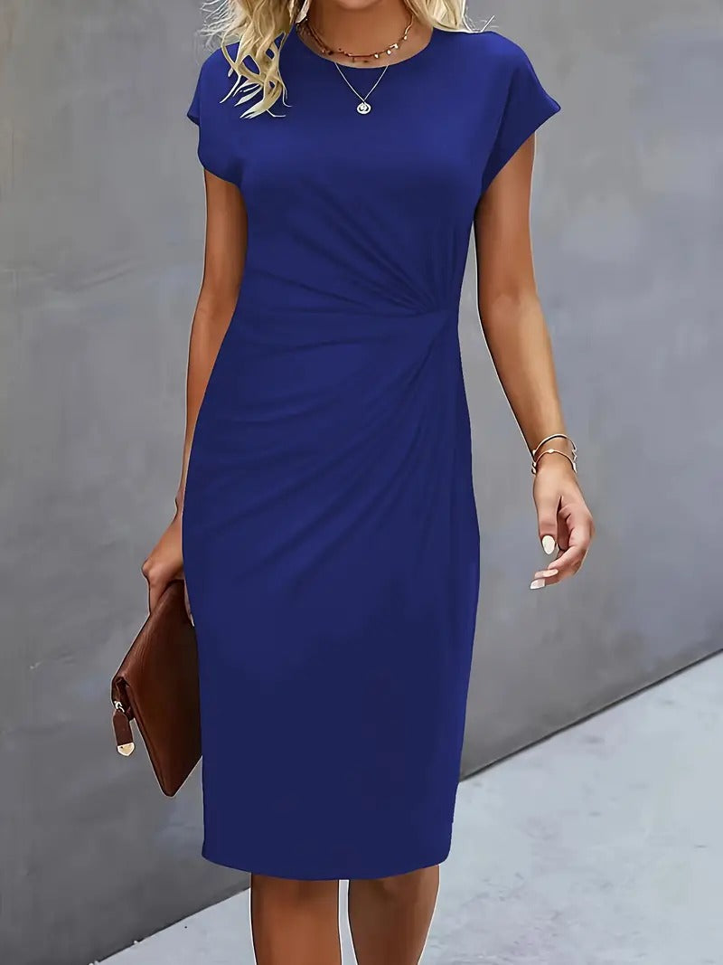 Queenie – Vestido casual de cuello redondo