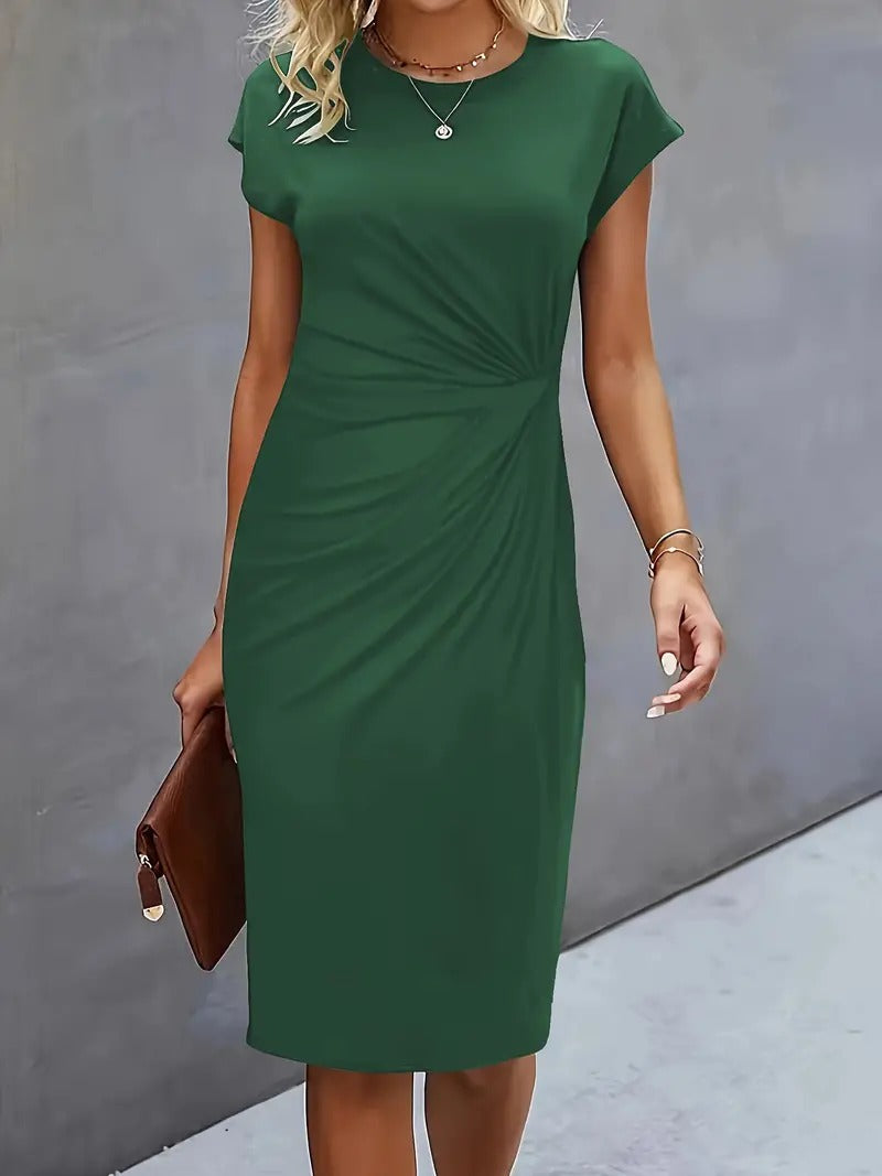 Queenie – Vestido casual de cuello redondo