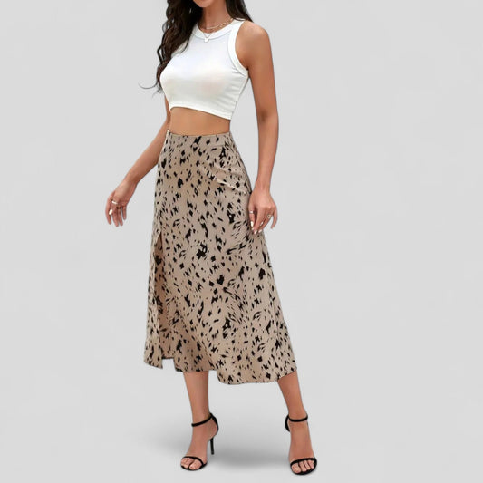 FALDA MIDI ESTAMPADA