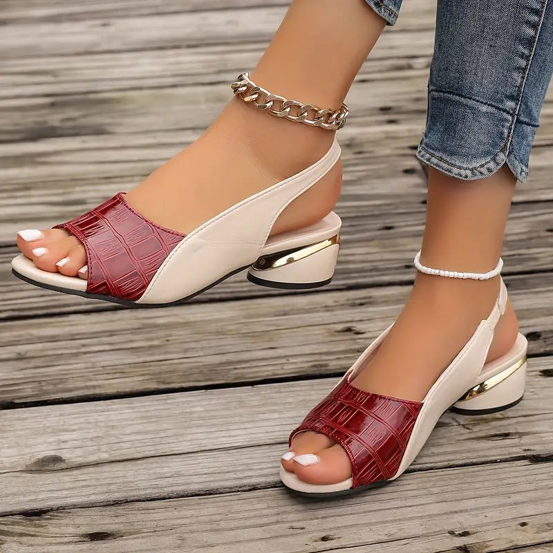 Sophia – Sandalias de cuero con tacón cómodo