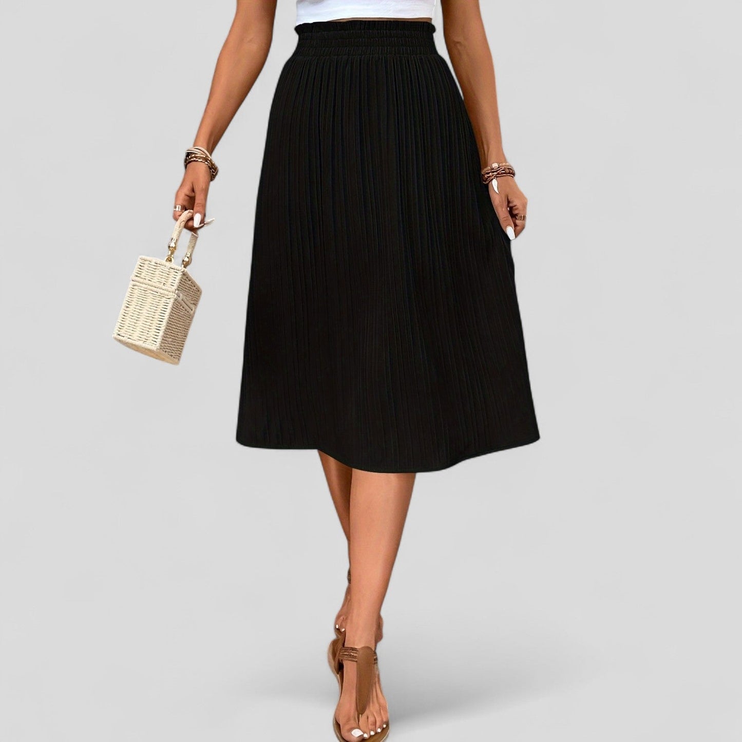 FALDA MIDI PLISADA n.07146
