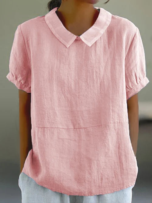 Amalie – Blusa con Cuello de Corte Relajado