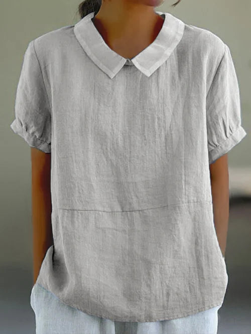 Amalie – Blusa con Cuello de Corte Relajado