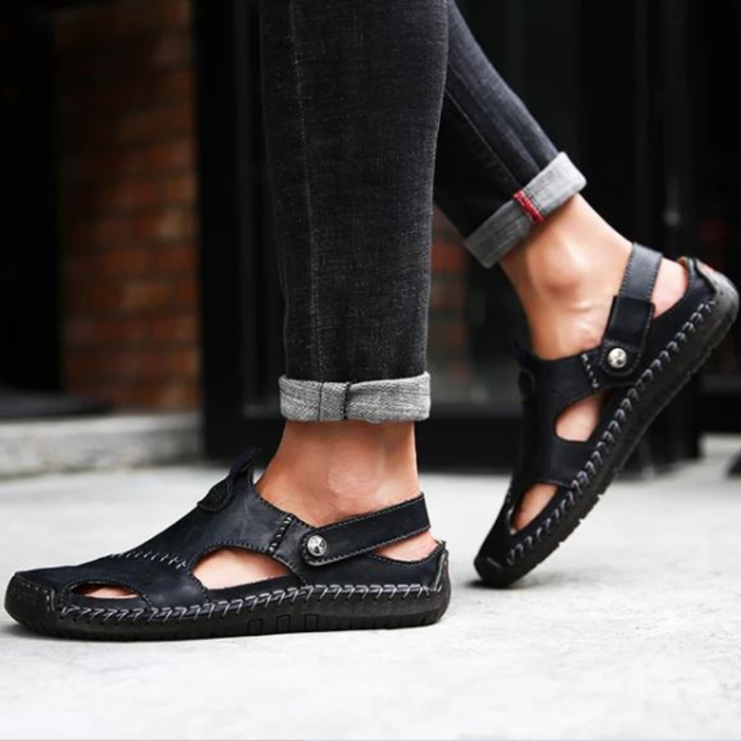 Taurus – Sandalias cerradas de piel suave y transpirable para hombre