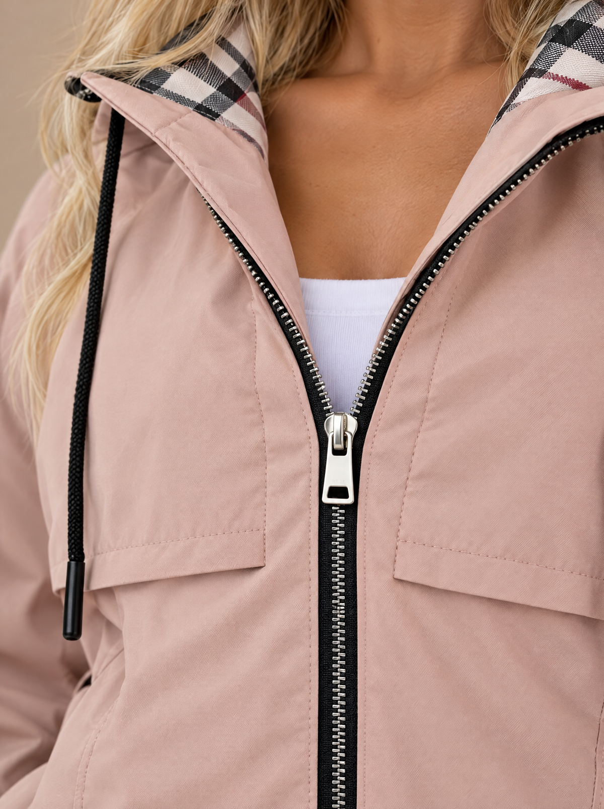 Abrigo Élise Zip - detalle de la cremallera