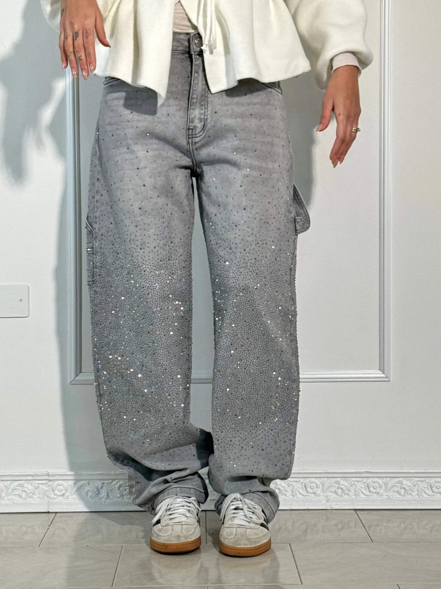 JEANS ANCHOS CON BRILLANTES n. 739514