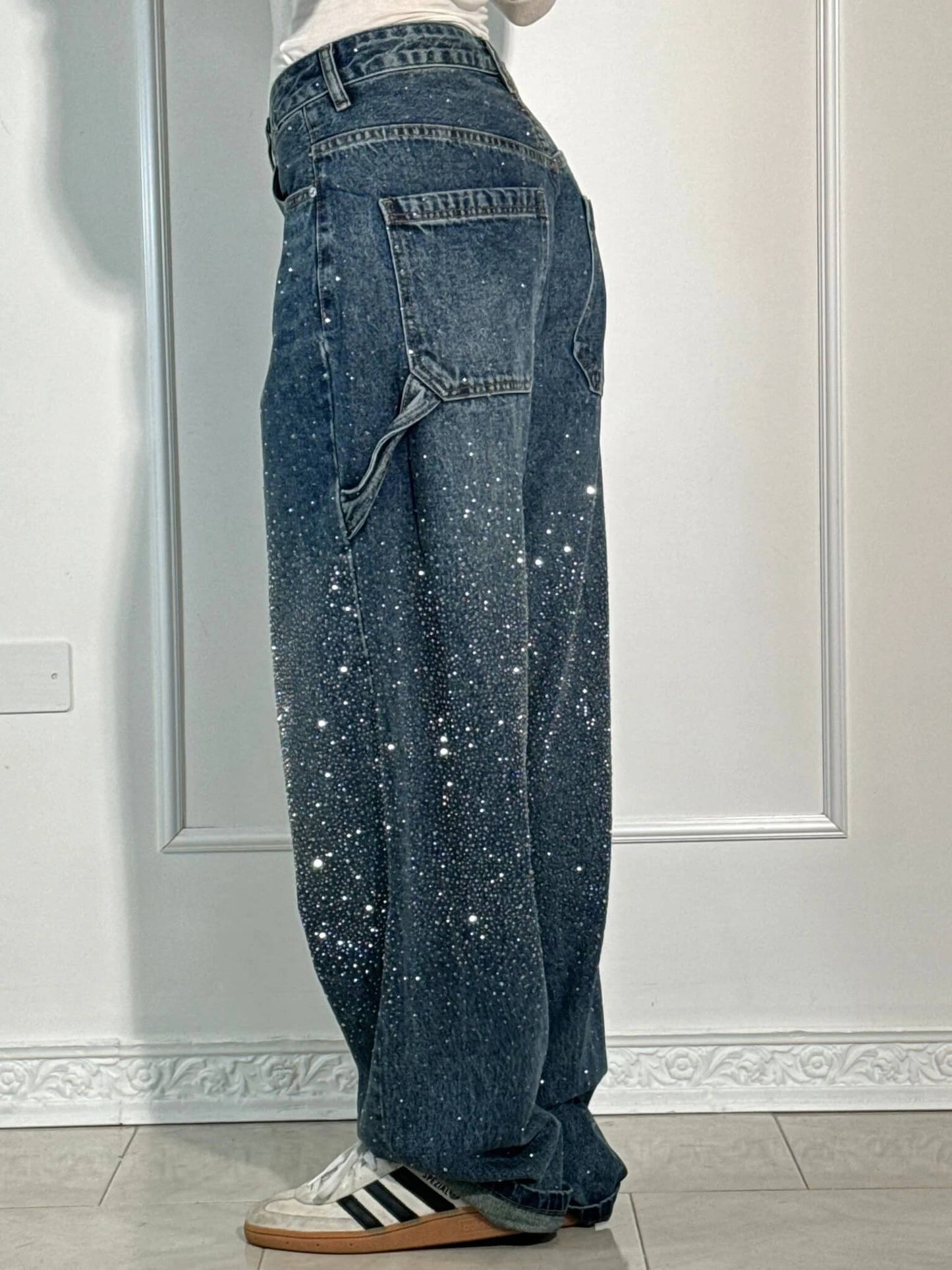 JEANS ANCHOS CON BRILLANTES n. 739514