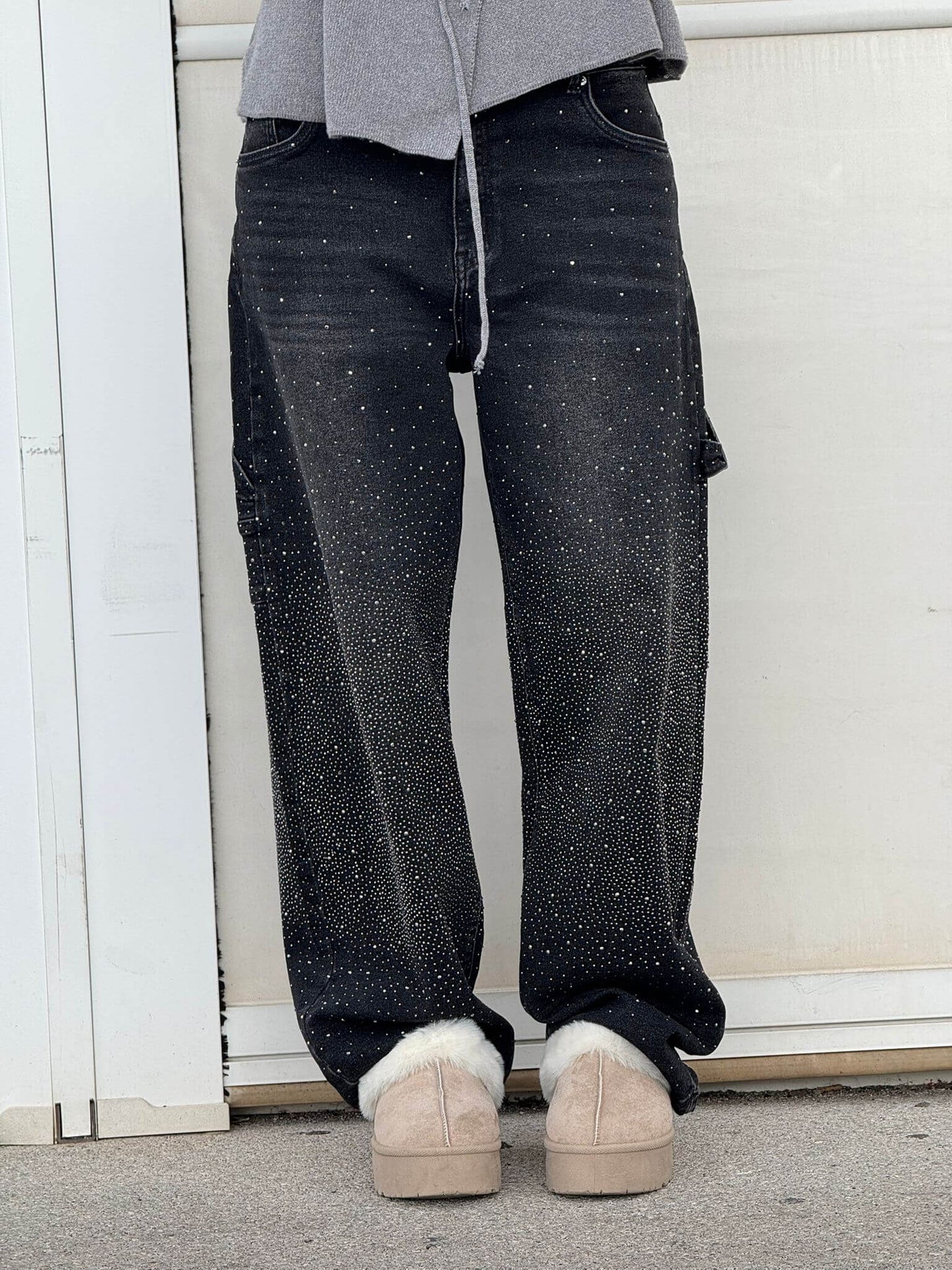 JEANS ANCHOS CON BRILLANTES n. 739514