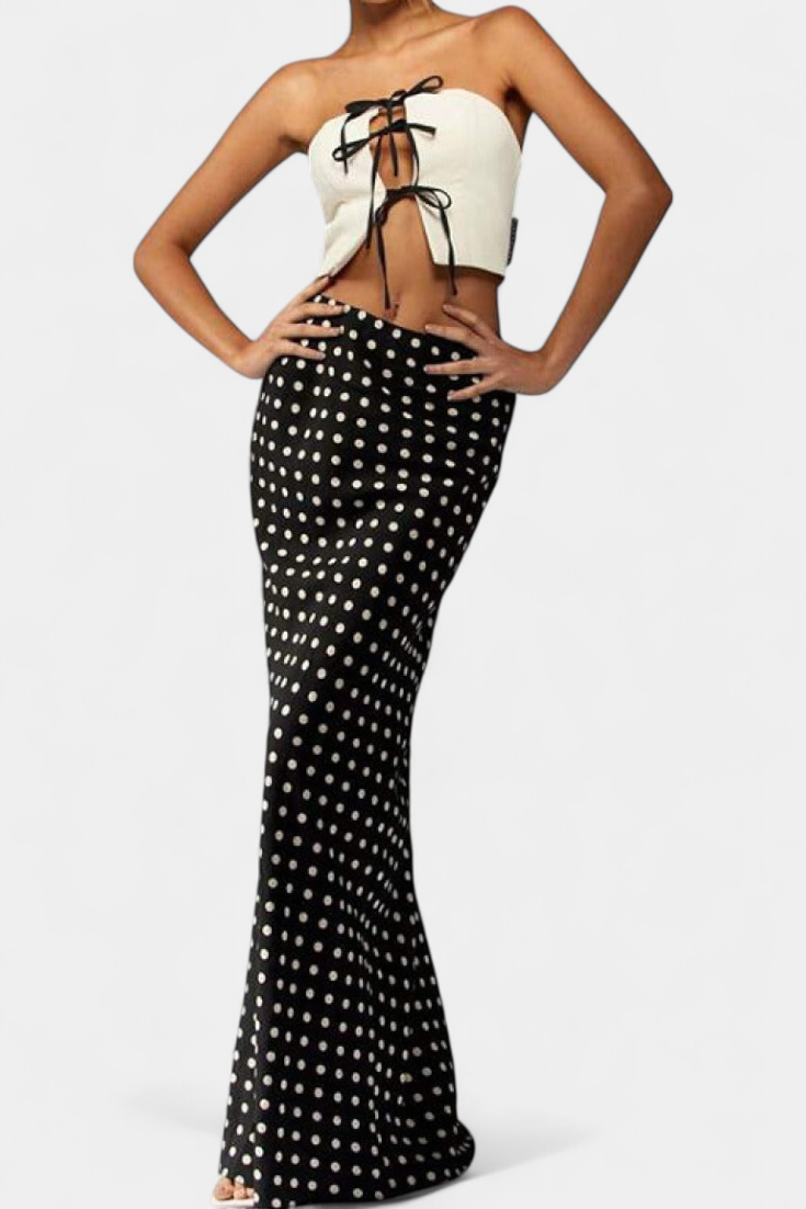 FALDA LARGA CON LUNARES n.02754