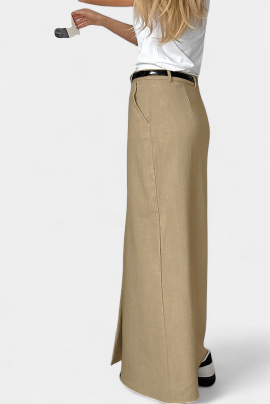 FALDA LARGA ABERTURA FRONTAL