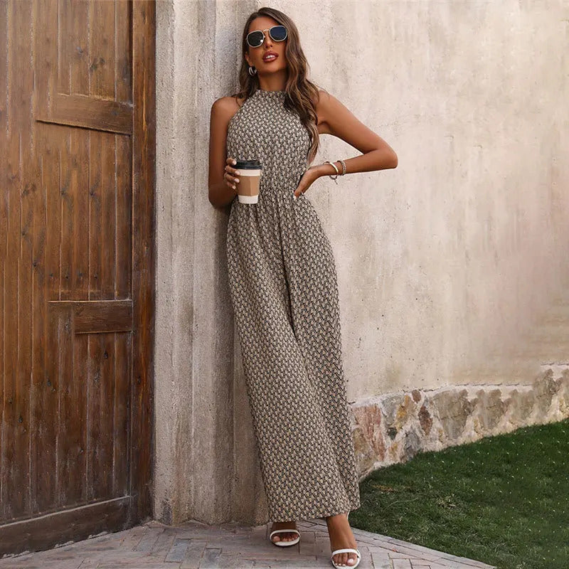 Elena – Mono sin mangas con estampado elegante
