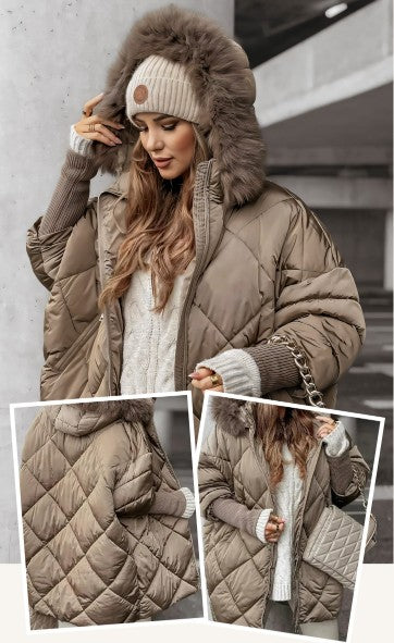 ABRIGO ACOLCHADO DELUX CON GORRO