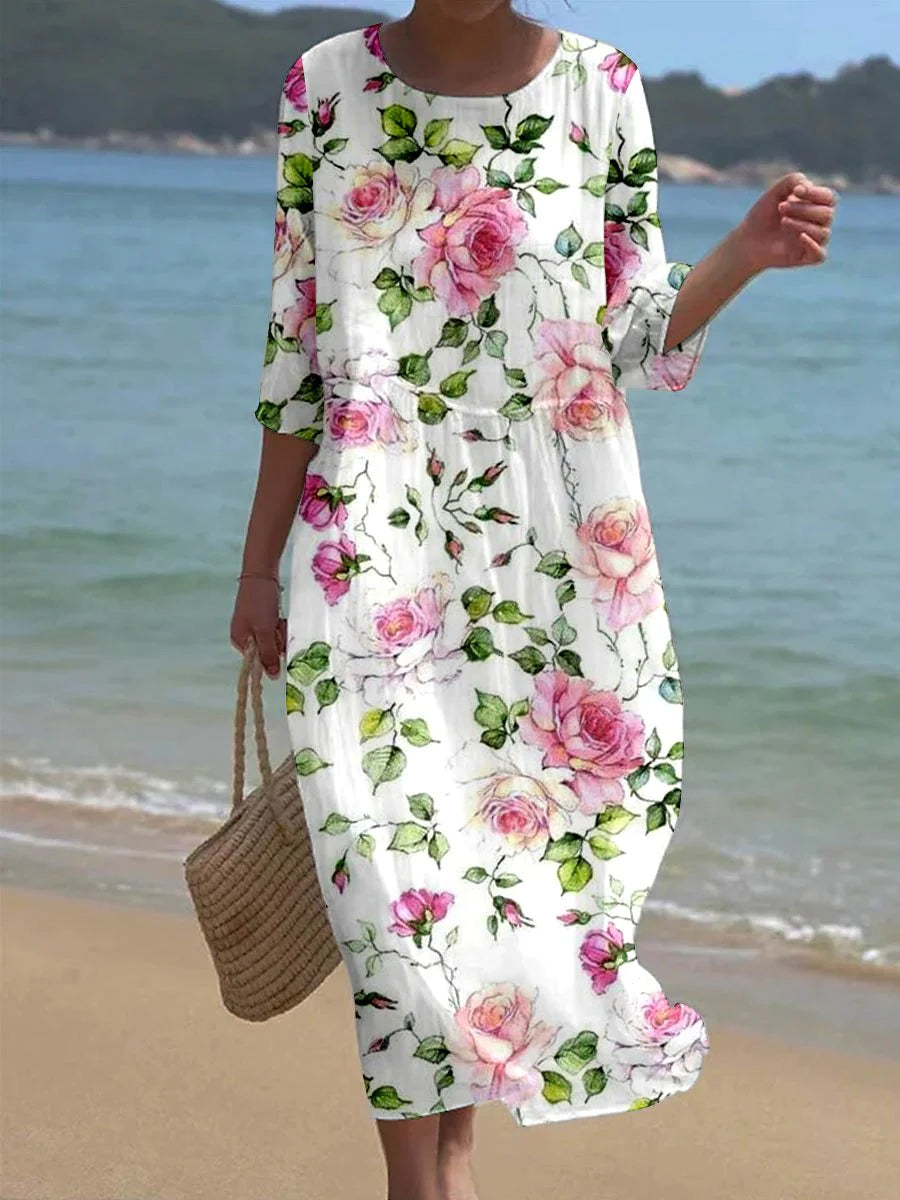 Kyla – Vestido largo floral con movimiento elegante