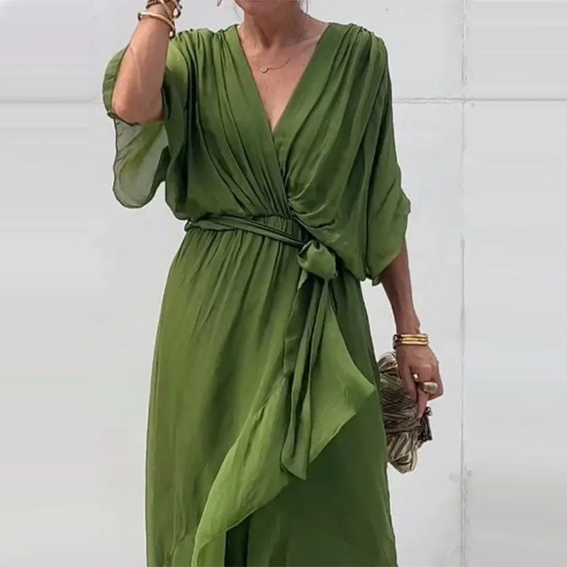 JENSE | VESTIDO FLUIDO CON ESCOTE EN V