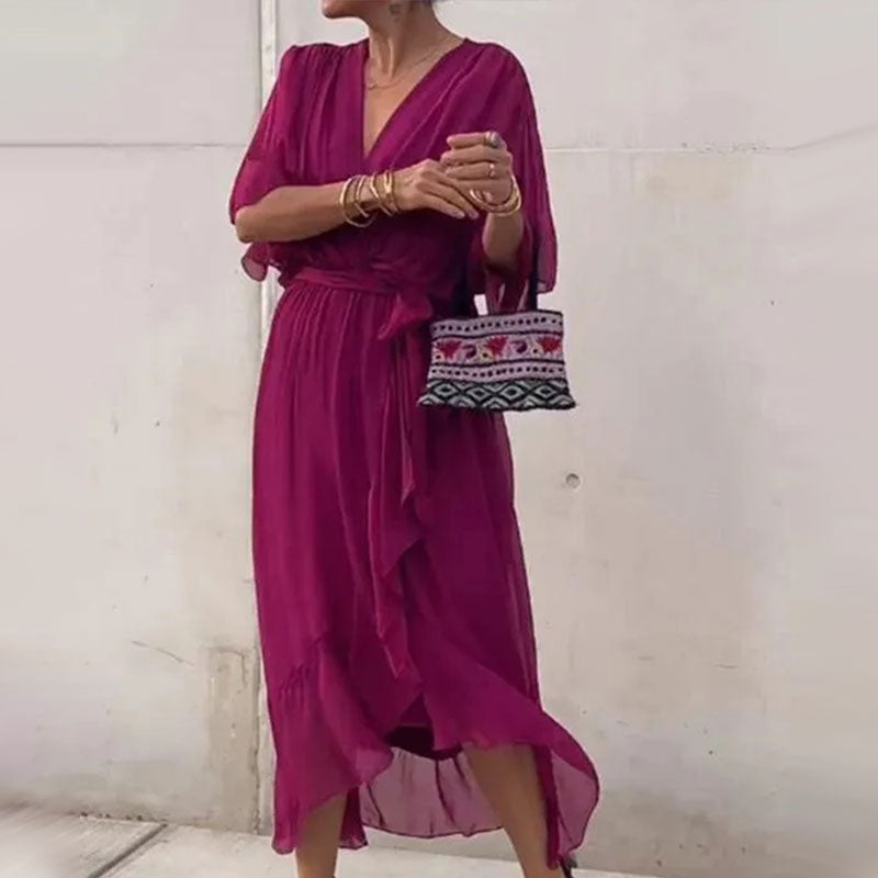 JENSE | VESTIDO FLUIDO CON ESCOTE EN V