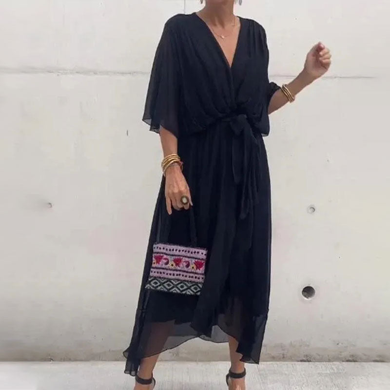 JENSE | VESTIDO FLUIDO CON ESCOTE EN V