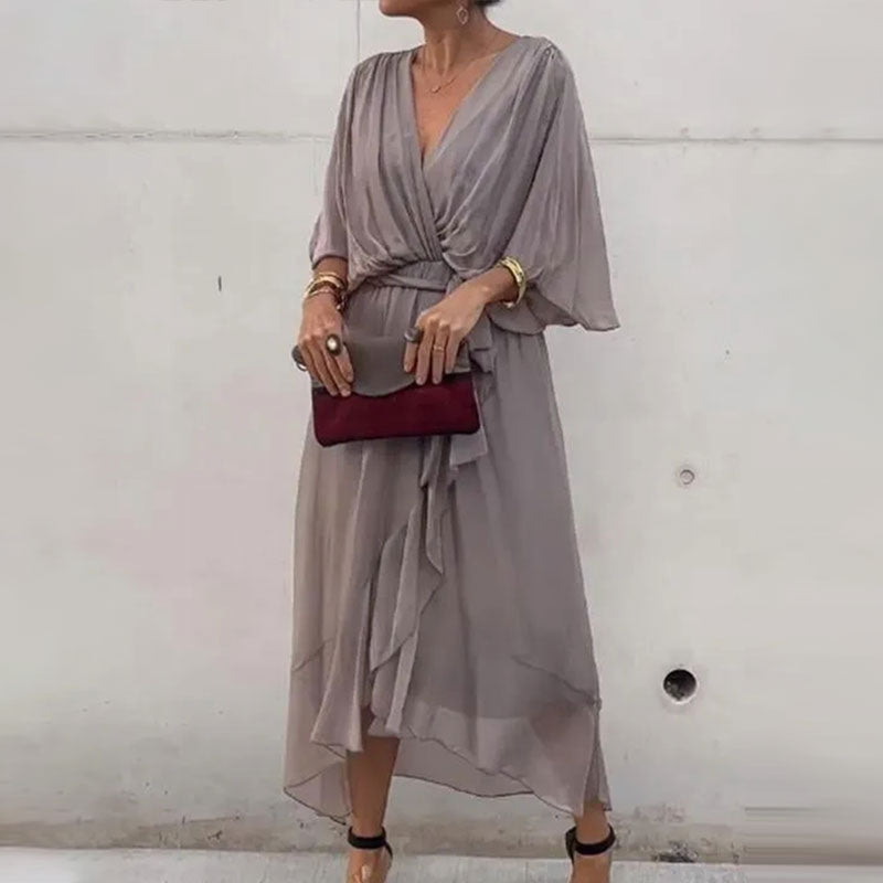JENSE | VESTIDO FLUIDO CON ESCOTE EN V