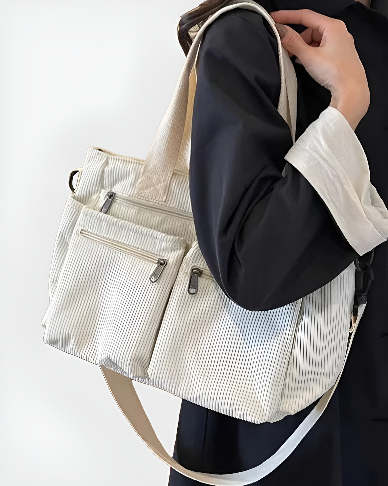 Urban Cord Tote Bag – Estilo funcional para el día a día