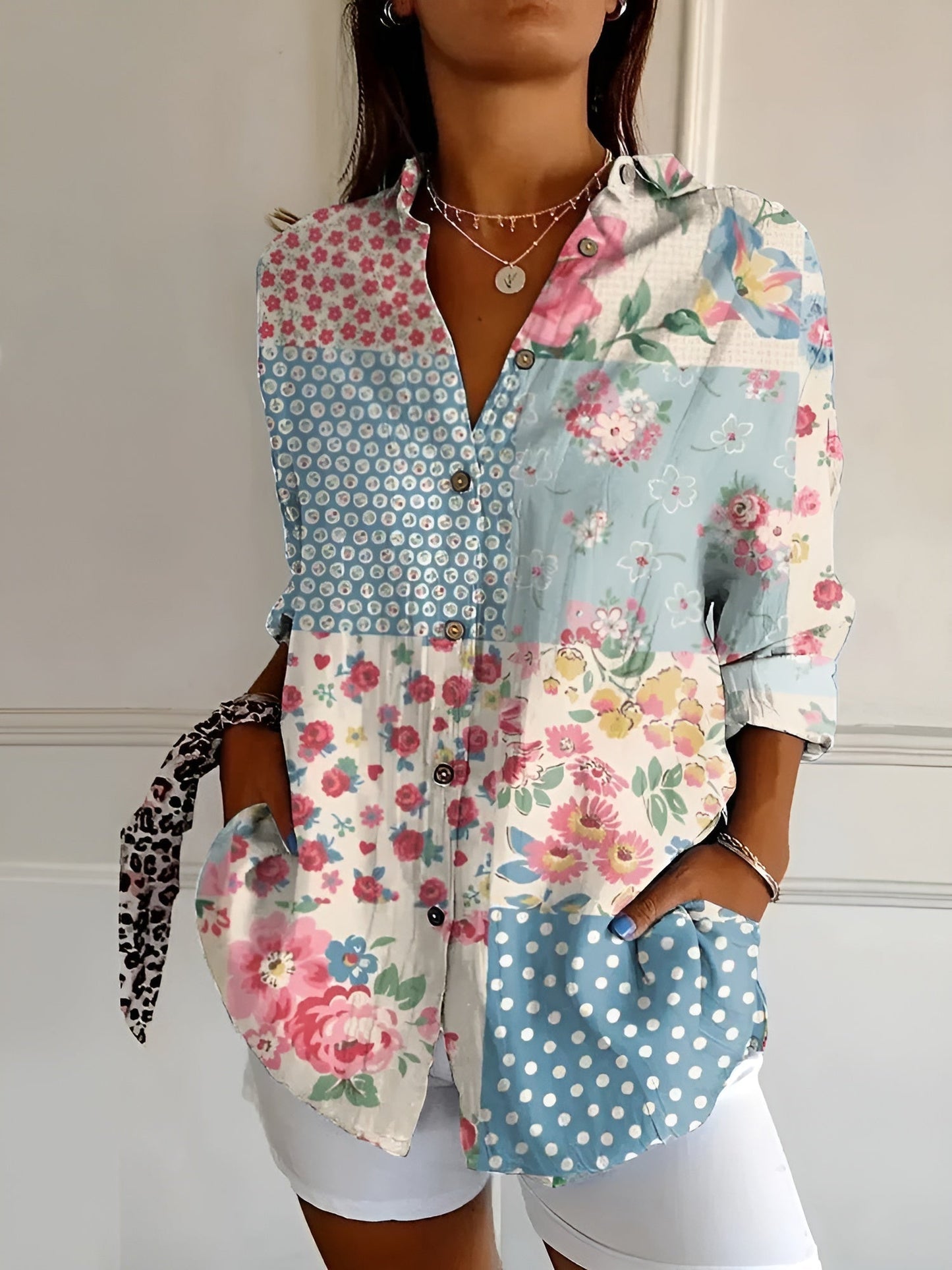 BLUSA FLORAL DE ALGODÓN n.618452