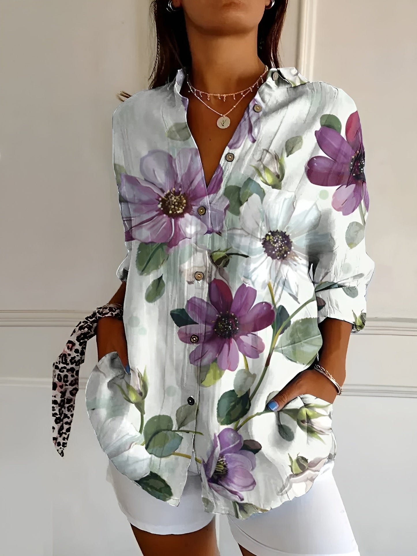 BLUSA FLORAL DE ALGODÓN n.618452