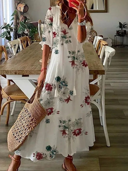 Aurora – Vestido boho con efecto vientre plano