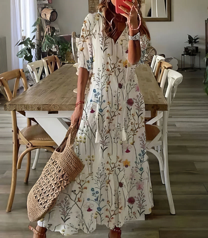 Danae - Vestido Boho con Cobertura para el Abdomen