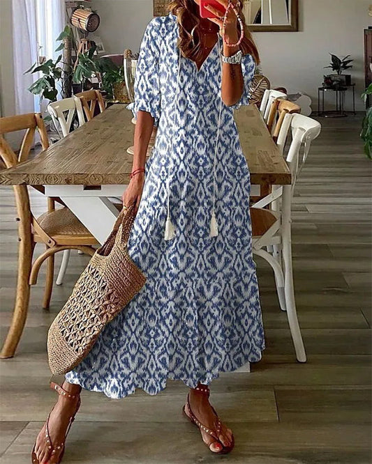 Aurora – Vestido boho con efecto vientre plano