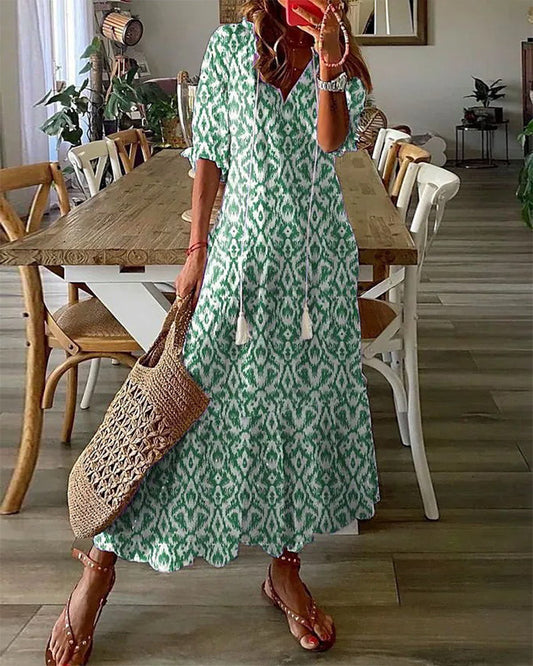 Aurora – Vestido boho con efecto vientre plano