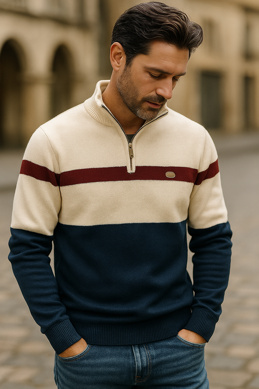 SUÉTER DE ALGODÓN CON CREMALLERA FRONTAL