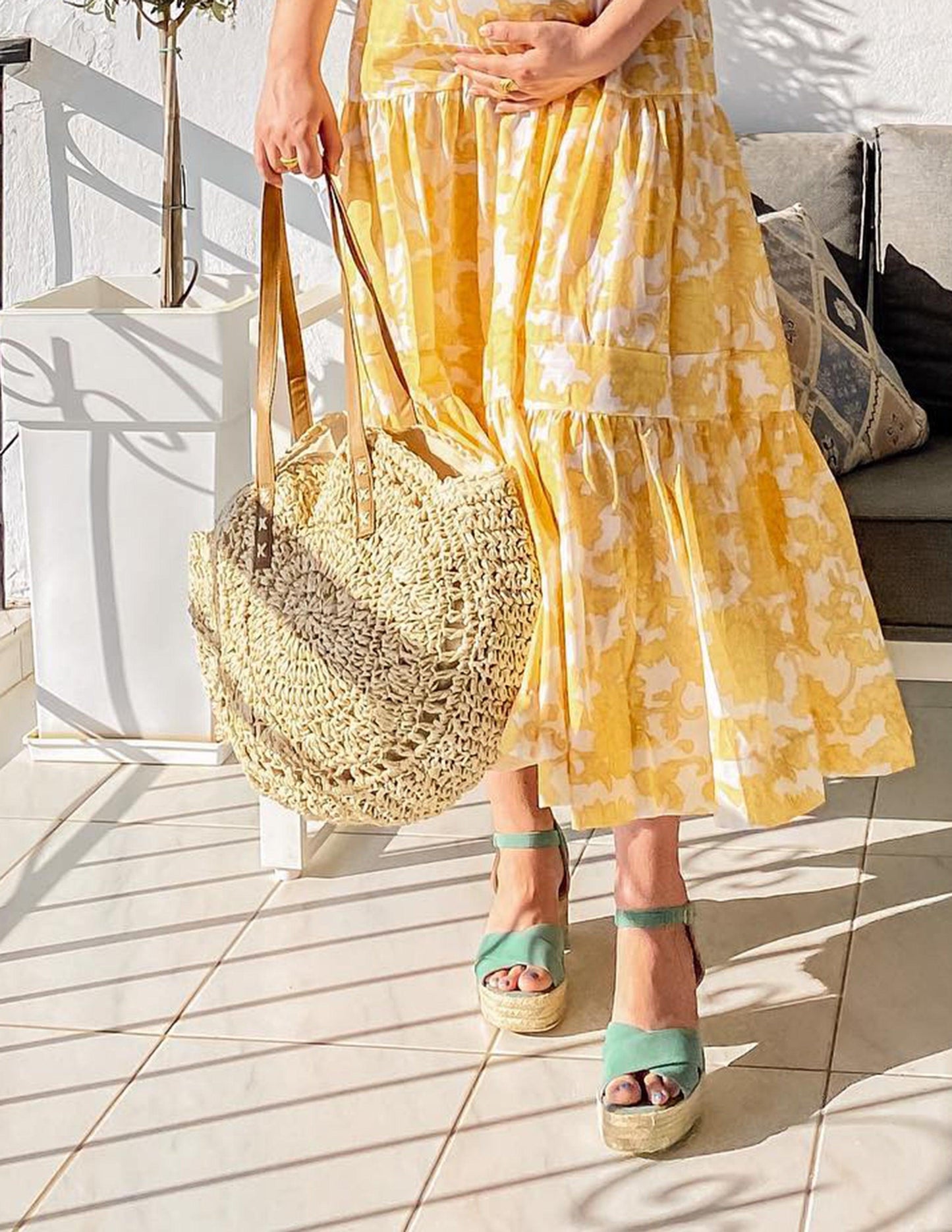 Moon Bella – Bolso redondo de rafia