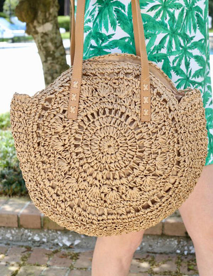 Moon Bella – Bolso redondo de rafia