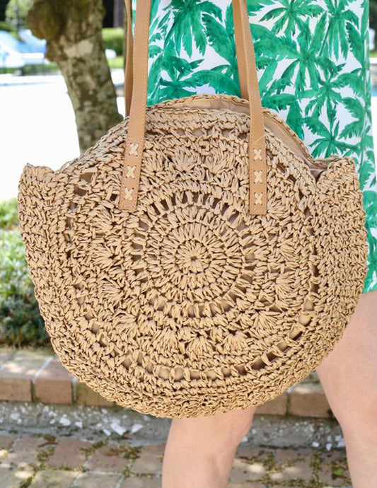 Moon Bella – Bolso redondo de rafia